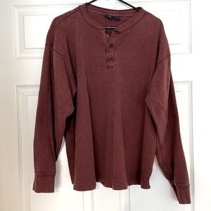 Men’s X-Large Red Henley Shirt 5/$25